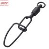 Agrafka + Krętlik DAM MADCAT Stainless Ball Bearing Swivel with Crosslock Snap Nr 2 75 kg Black x3