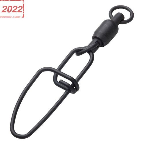 Agrafka + Krętlik DAM MADCAT Stainless Ball Bearing Swivel with Crosslock Snap Nr 2 75 kg Black x3