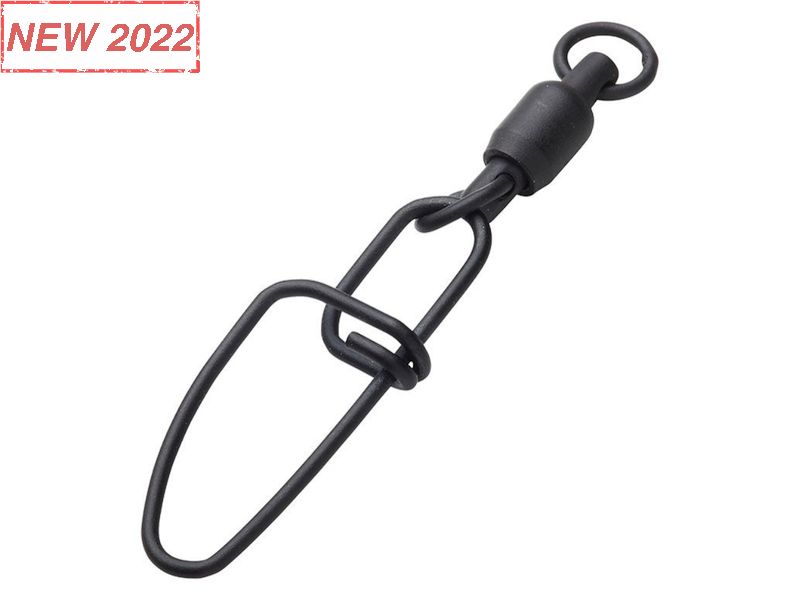 Agrafka + Krętlik DAM MADCAT Stainless Ball Bearing Swivel with Crosslock Snap Nr 2 75 kg Black x3